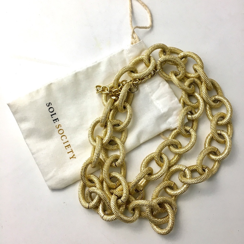Sole Society Textured Chain Necklace